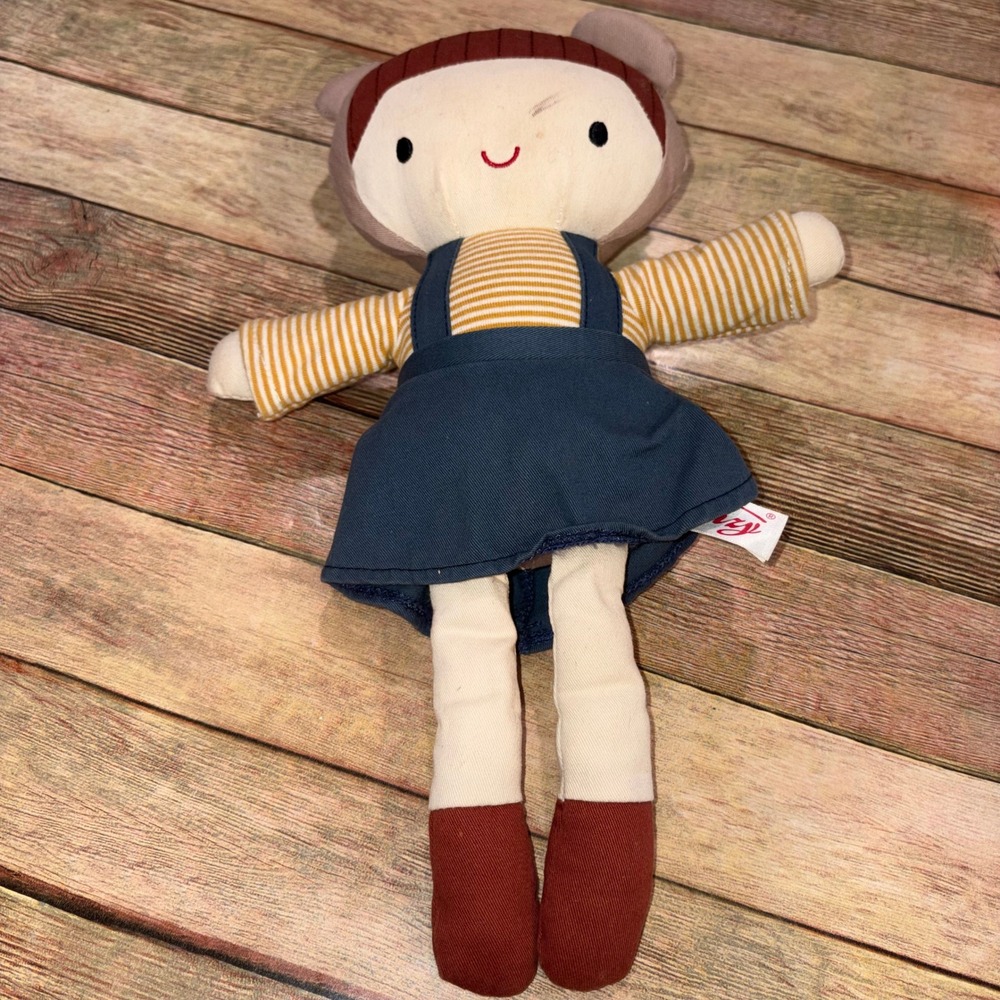 Plush Rag Doll Soft Toy Fabric Kids 14in Blue Yellow Linzy Toys